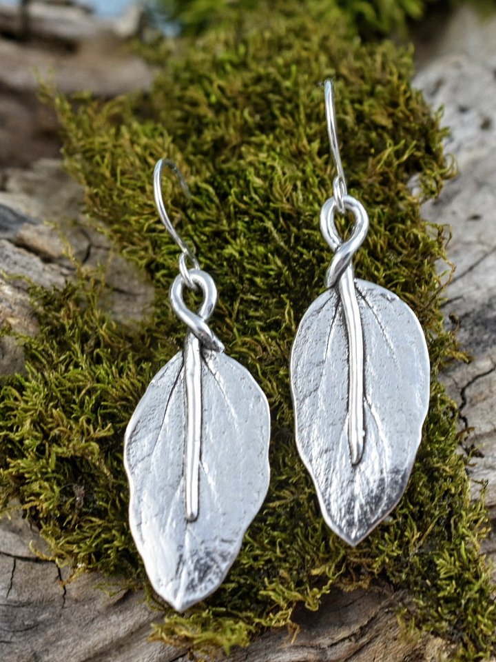 Leaf Sterling Silver Earrings – Nature’s Simplicity product image (1)