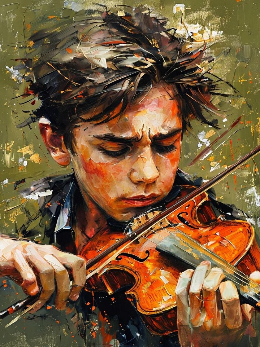 Vibrant Violinist Framed Poster product image (1)