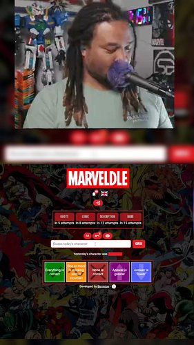 Comic Marveldle for Aug 20! Remembering random nuances for characters can be very useful #comics #marvel #marveldle