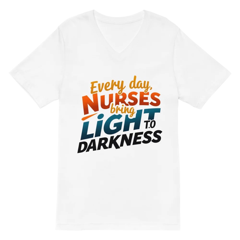 Every day, NURSES bring LIGHT to DARKNESS V-Neck Tee product image (2)