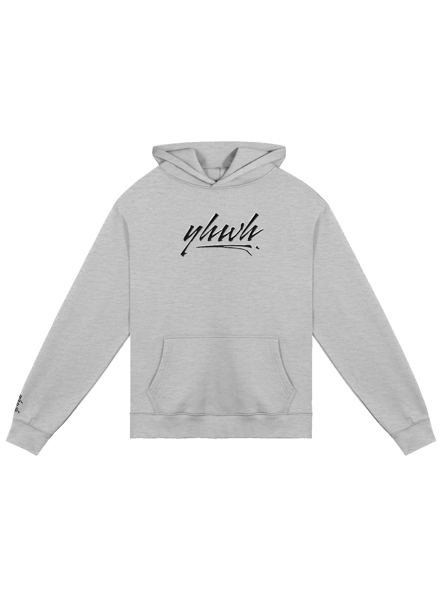YHWH - PREMIUM OVERSIZED Embroidered Hoodie Black on Grey product image (1)
