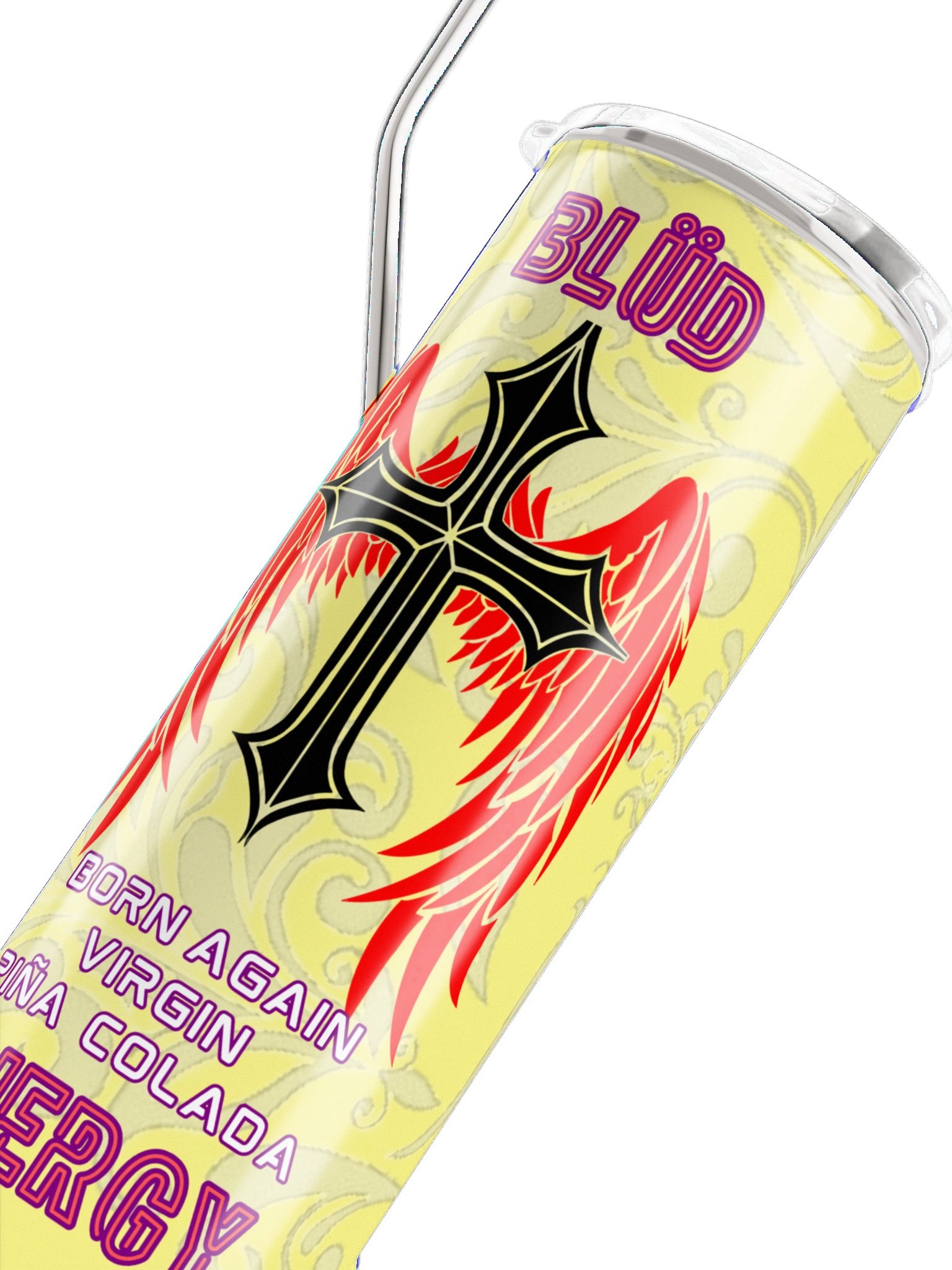 Blüd Energy Born Again Virgin Piña Colada steel tumbler product image (4)