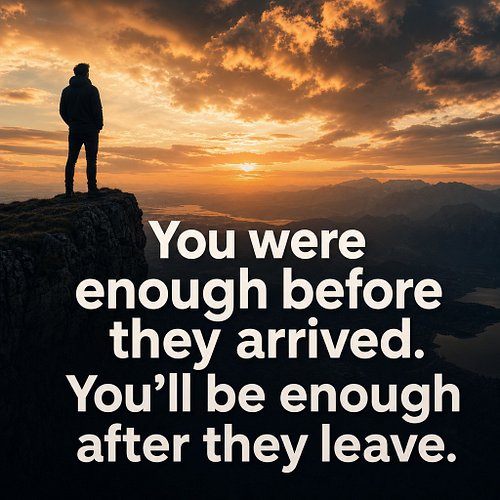 You were enough before they arrived. You'll be enough after they leave.