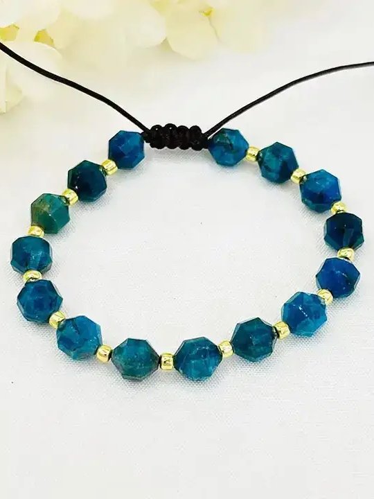 Blue Apatite Cut Bead Bracelet product image (3)