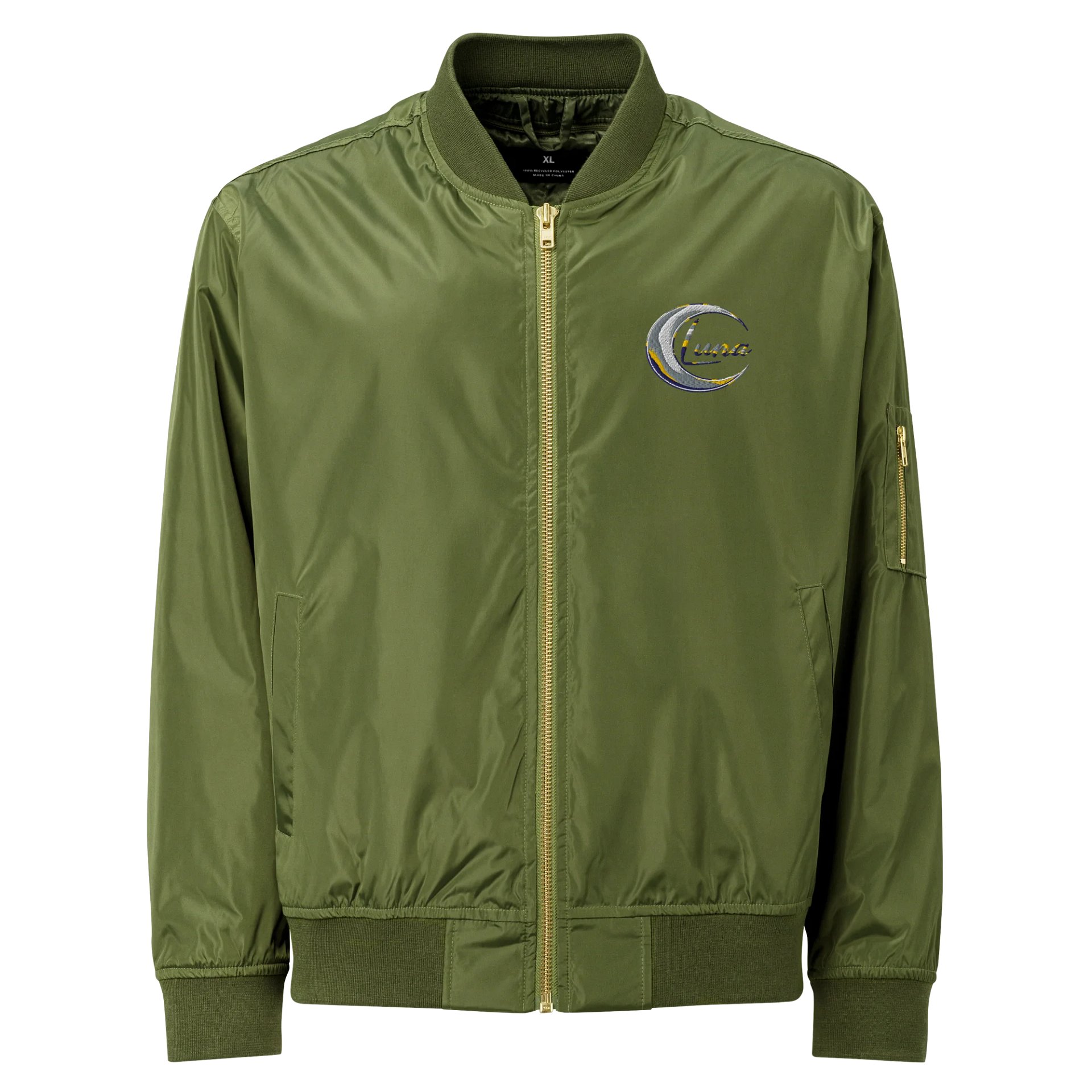 Luna Unisex Premium Recycled Bomber - Black & Army, Celestial Design, Lightweight product image (1)