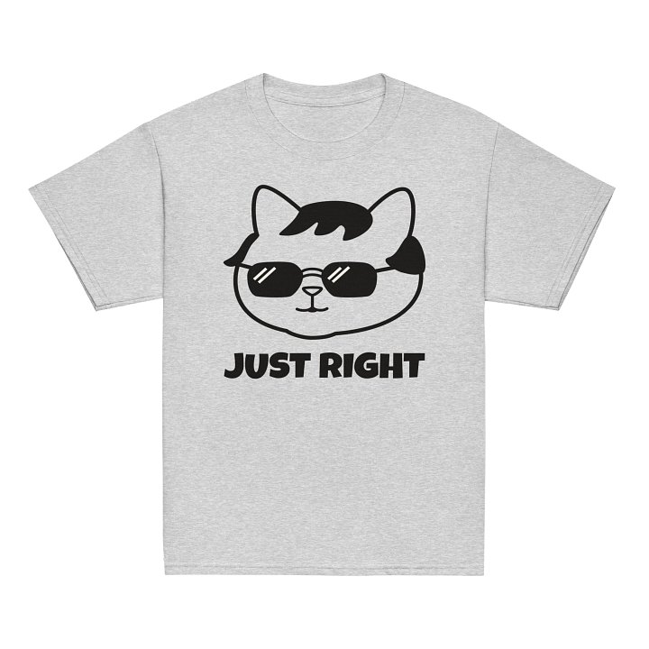 Goromi the Cat in Wig (JUST RIGHT) - Unisex Youth Heavyweight T-shirt product image (2)