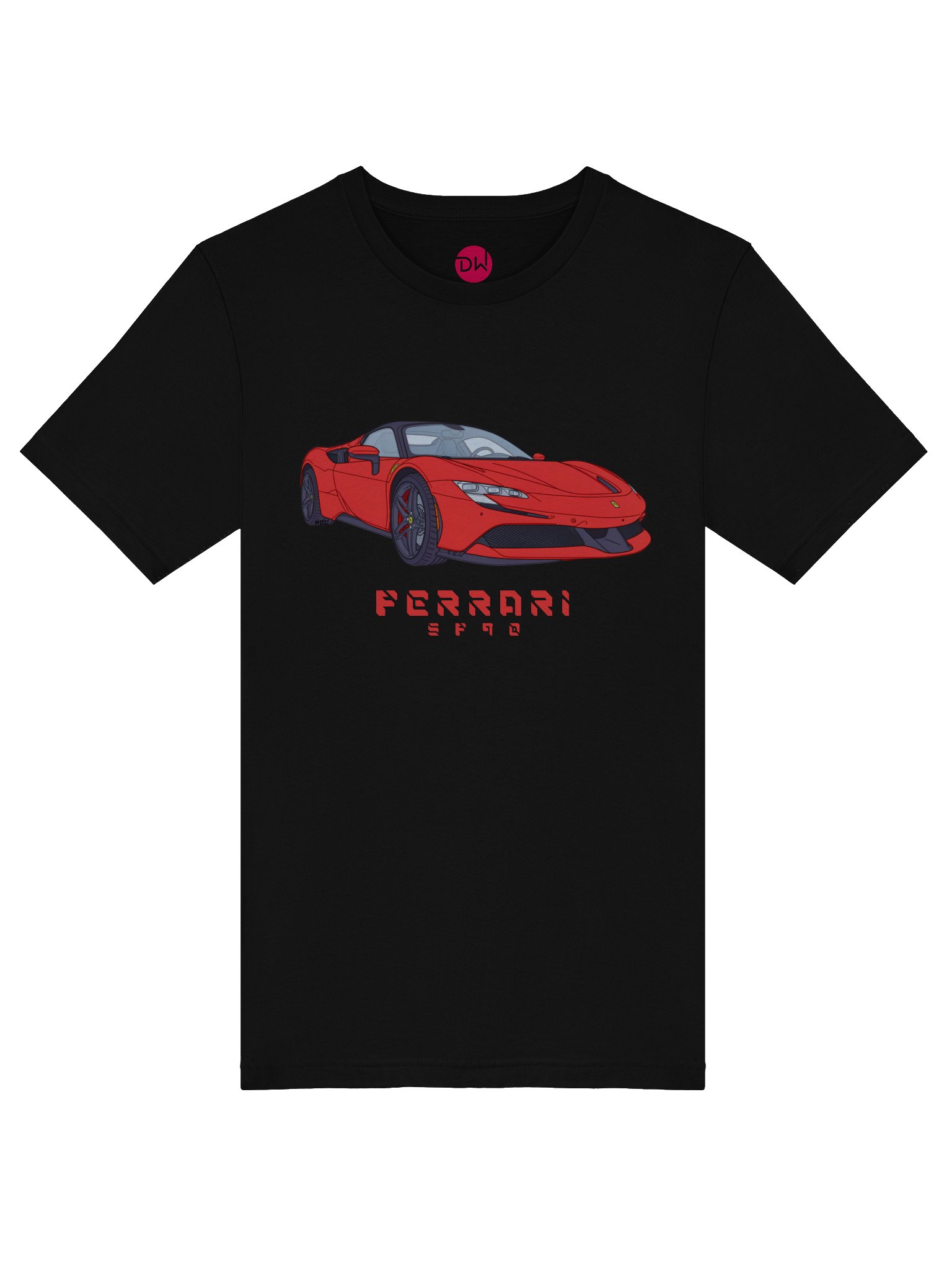 Rosso Corsa Ferrari SF90 Shirt (Retro, Sketch, Silhouette) product image (38)