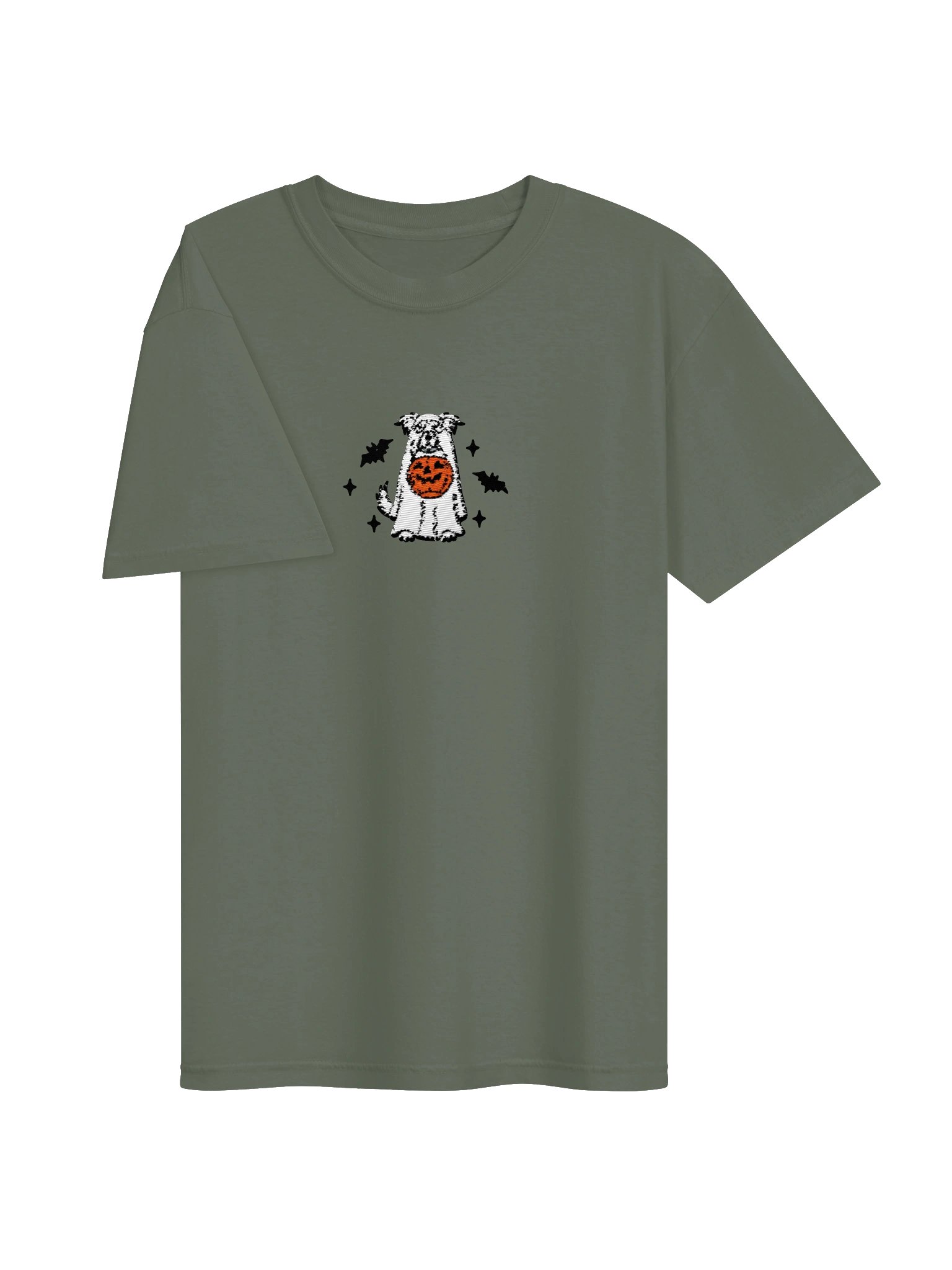 Halloween Border Collie(White) Embroidered T-Shirt product image (11)