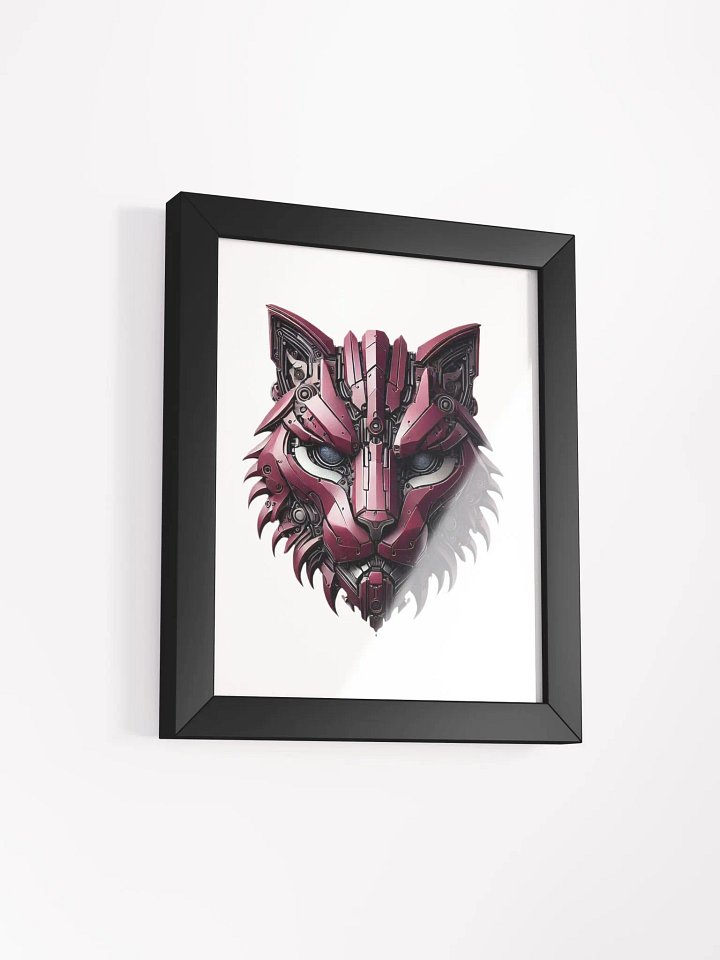 Framed High-Quality Matte Poster (in)| iron maroon cat robot design product image (5)