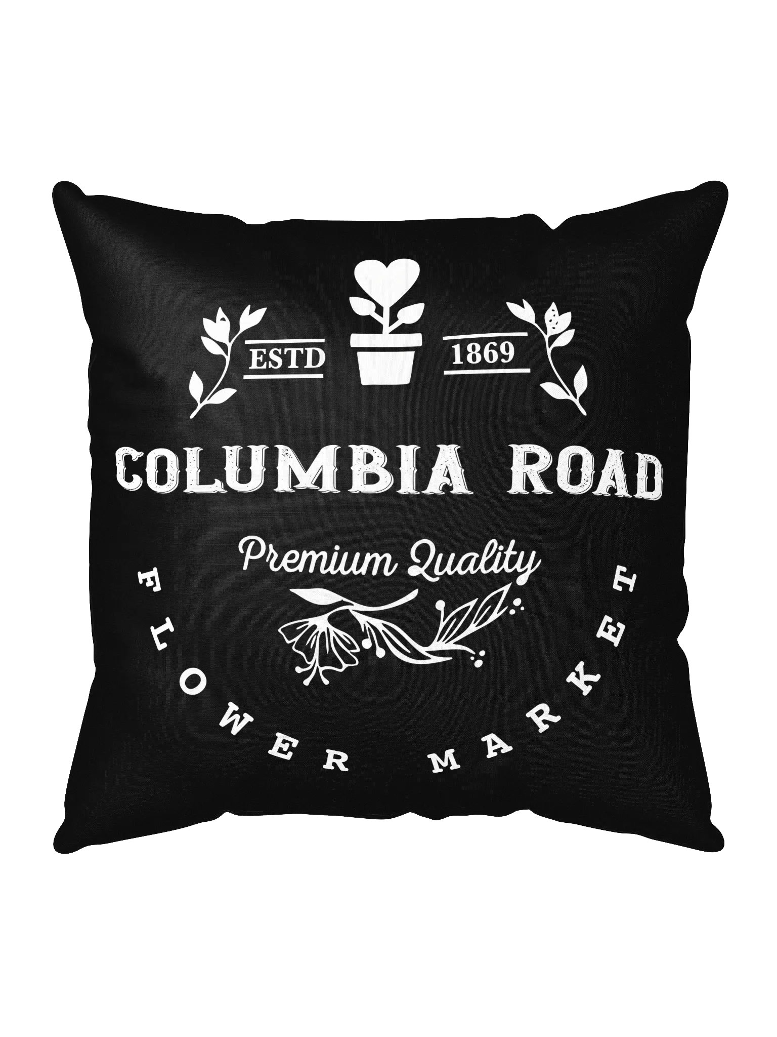 Columbia Road Market Logo Print Pillow (Black) product image (1)