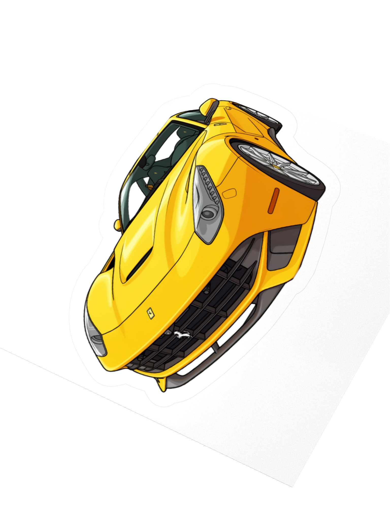 Yellow Ferrari F12 Berlinetta Sticker (Retro, Sketch, Silhouette) product image (8)