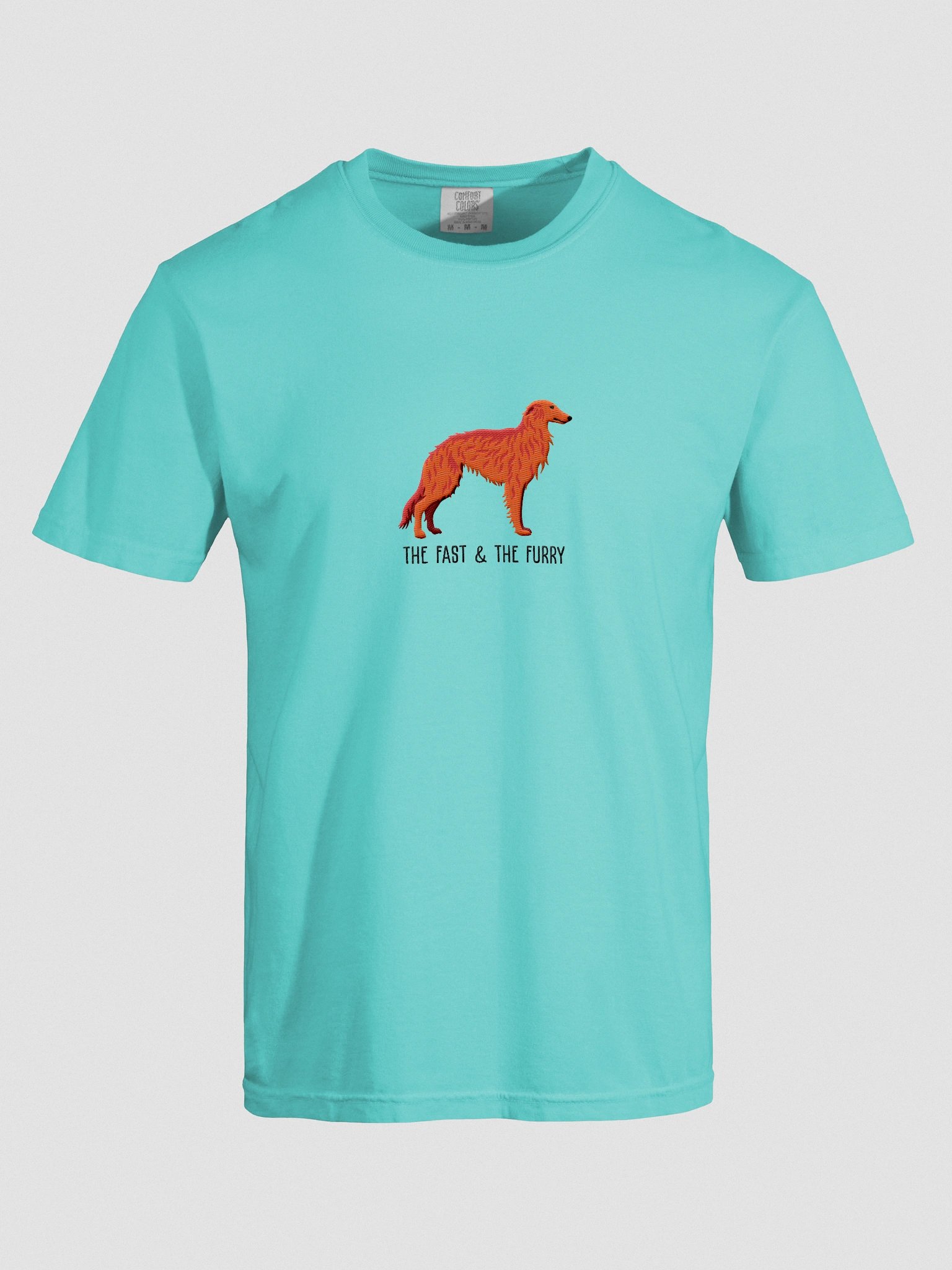 The Fast & The Furry T-Shirt(Embroidered) of a Silken Windhound(Red) product image (10)