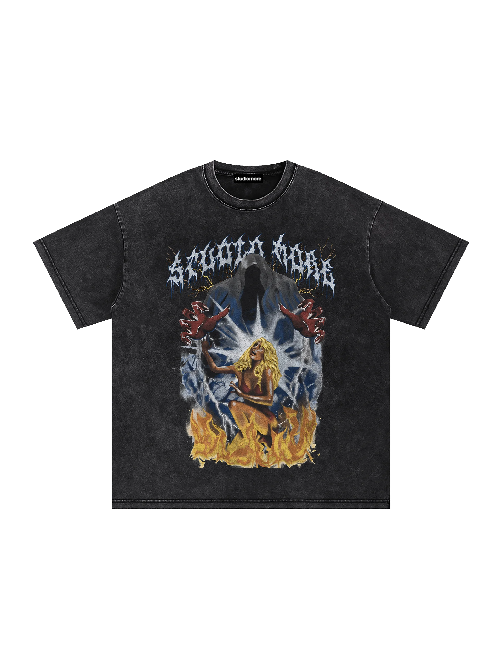 Welcome To Hell Acid Wash Oversize T-Shirt product image (1)