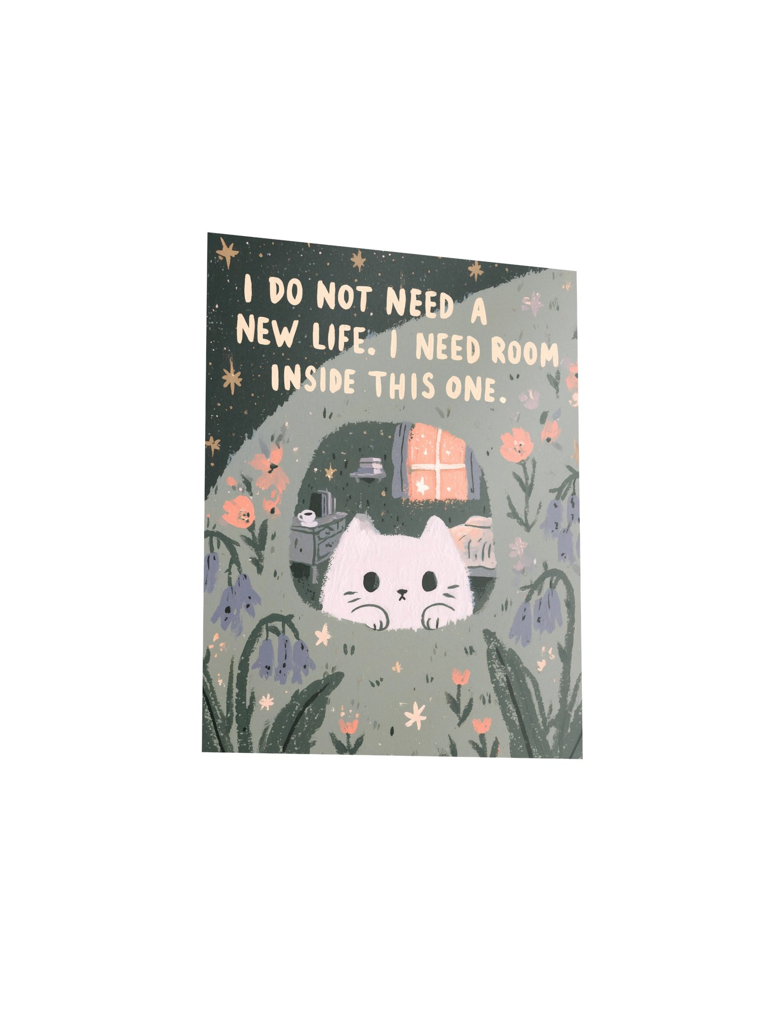 Room Inside This One Cat Floral Poster product image (12)