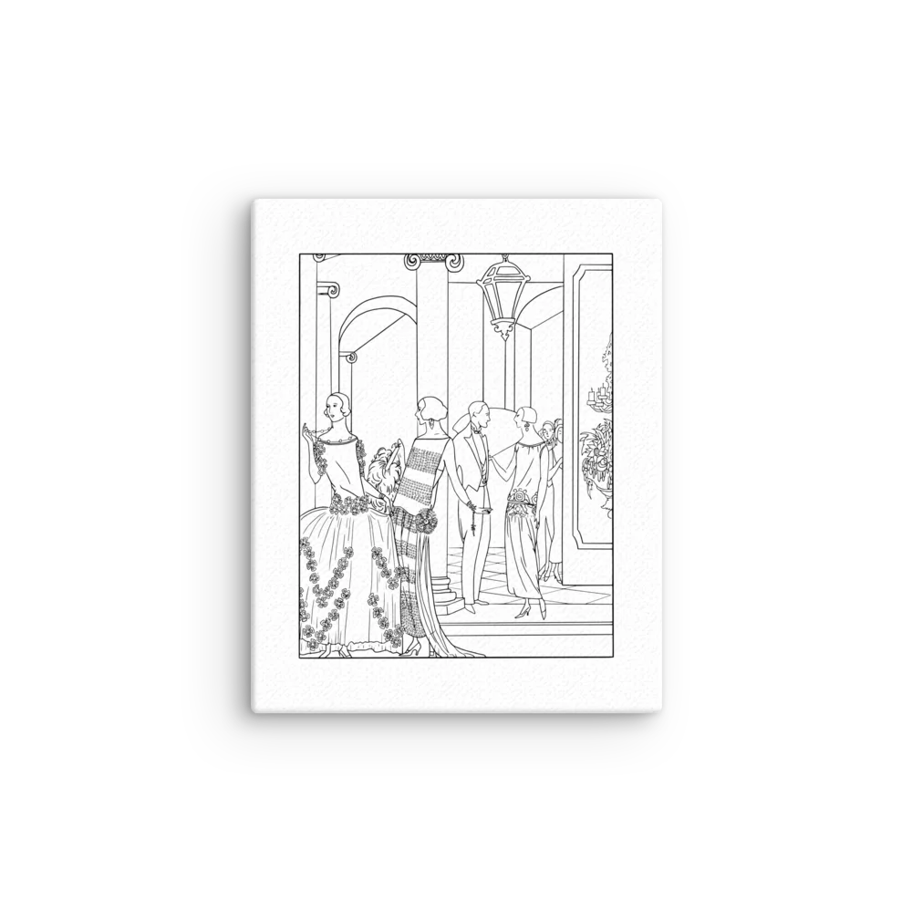 Art Goût Beauté, 1925 — Evening Elegance in a Grand Palace | Color Your Own Canvas Print product image (6)