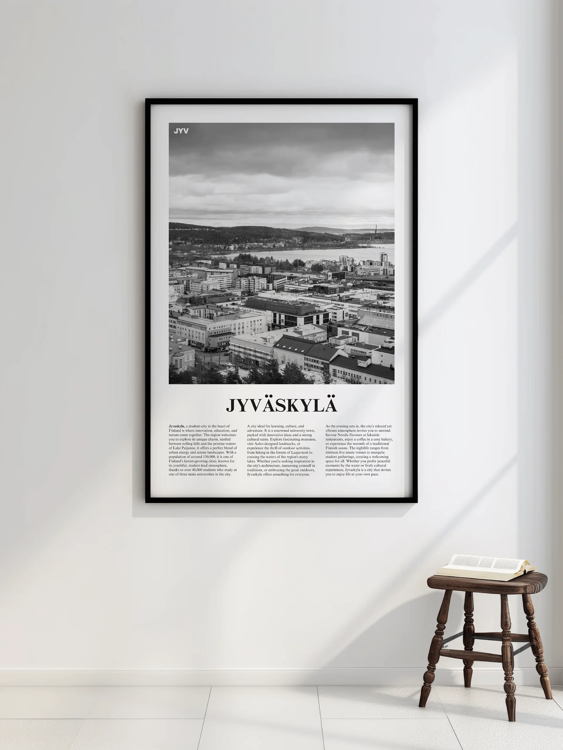Jyvaskyla 01 Newspaper Poster | Framed product image (2)