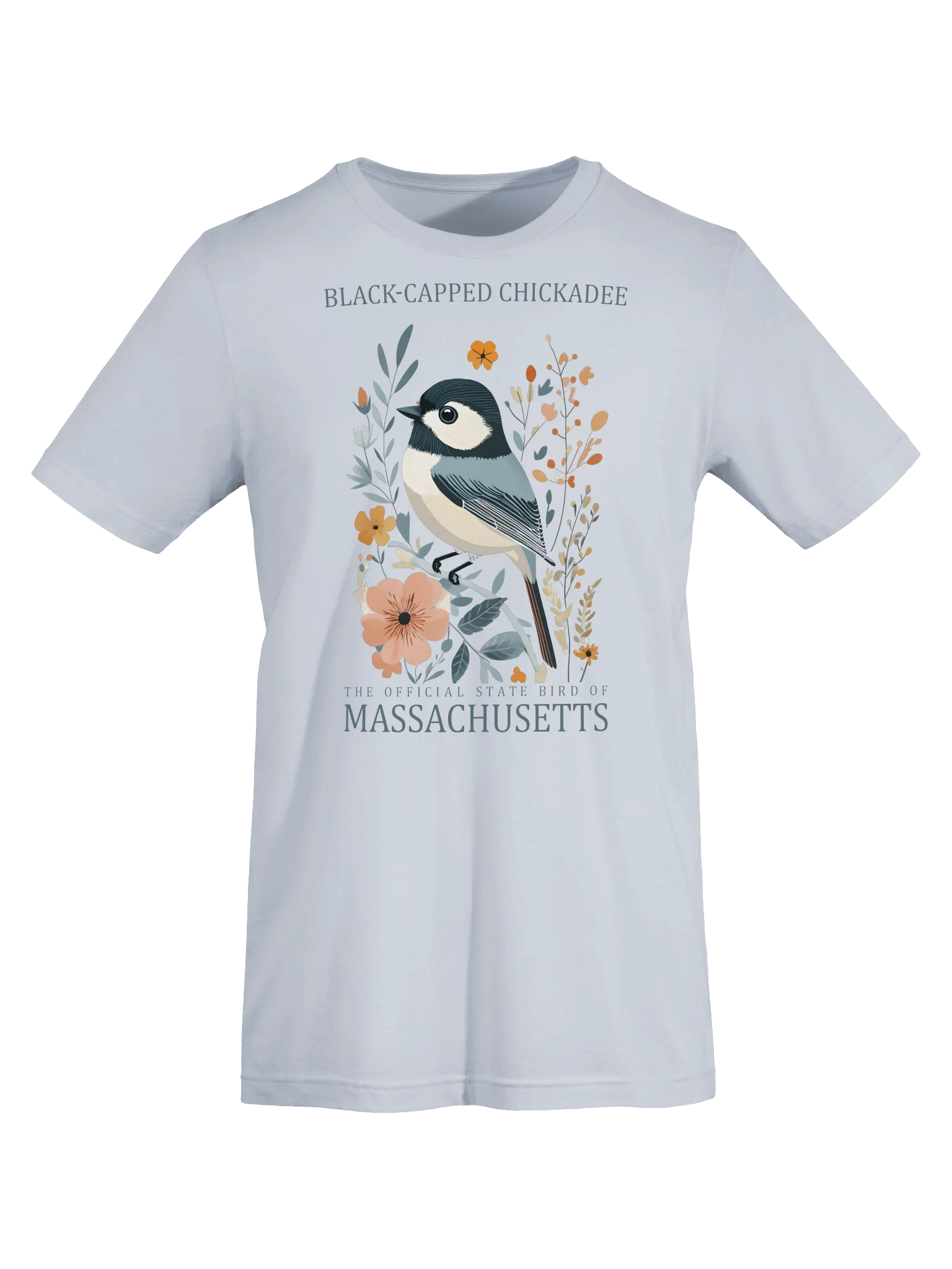 Black-Capped Chickadee Massachusetts Bird Tee product image (5)