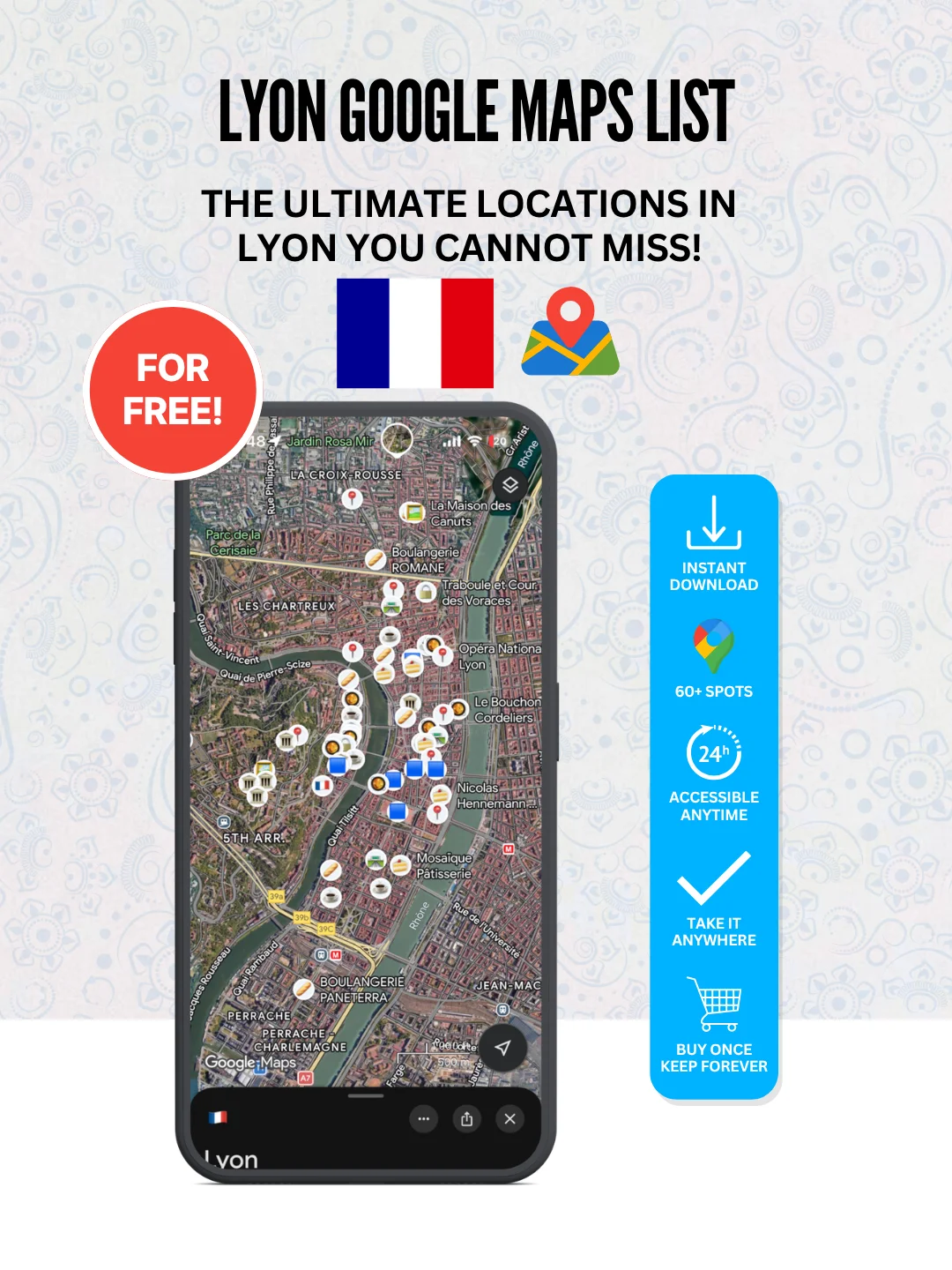 Lyon Cheat Sheet + FREE Google Maps List (60+ LOCATIONS) product image (3)
