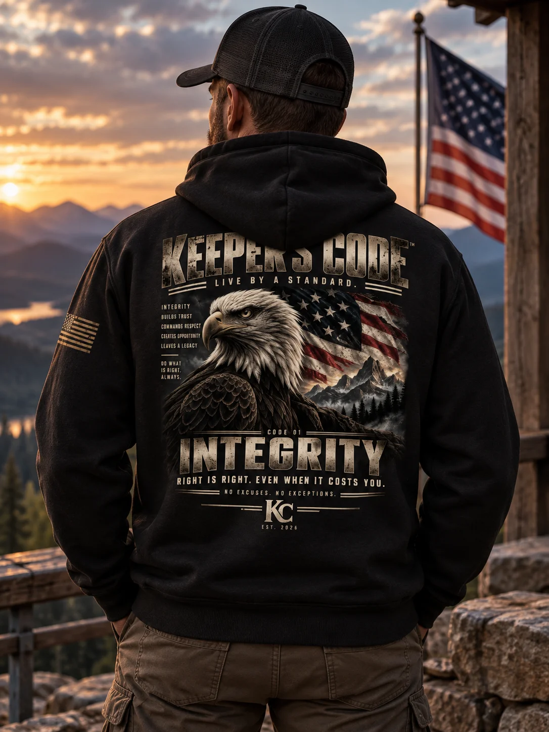 Keeper’s Code™ Men’s CODE 01 Integrity Eagle Hoodie product image (2)