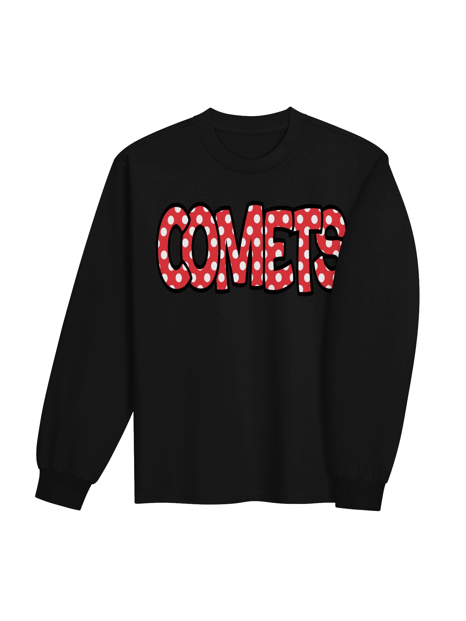 Comets Red & White Polka Dot Long Sleeve T-Shirt product image (7)