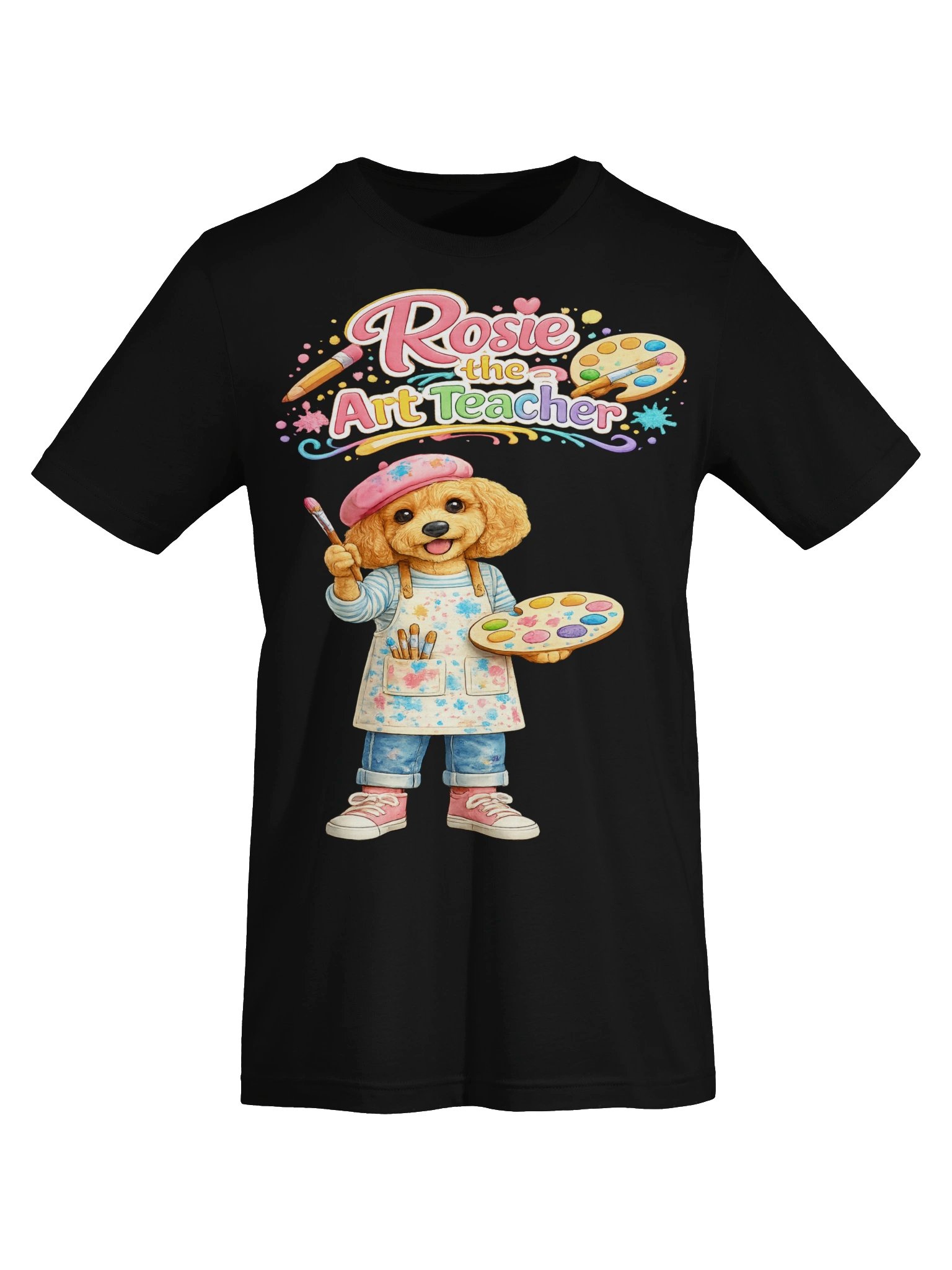 Rosie the Art Teacher Cartoon Dog Adult Tee-shirt product image (5)