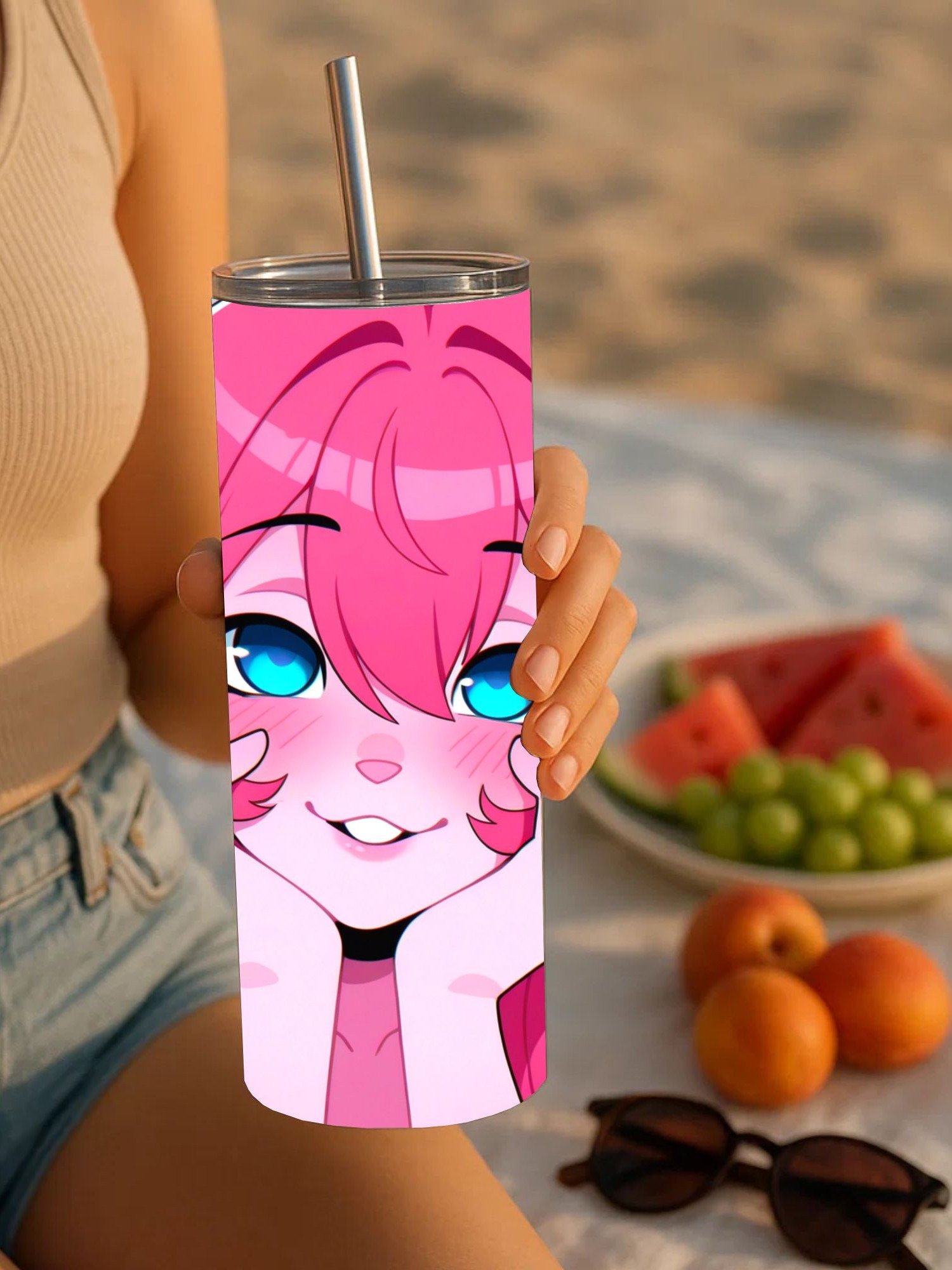 Original Pink Bunny Girl Kawaii 20oz Tumbler product image (5)