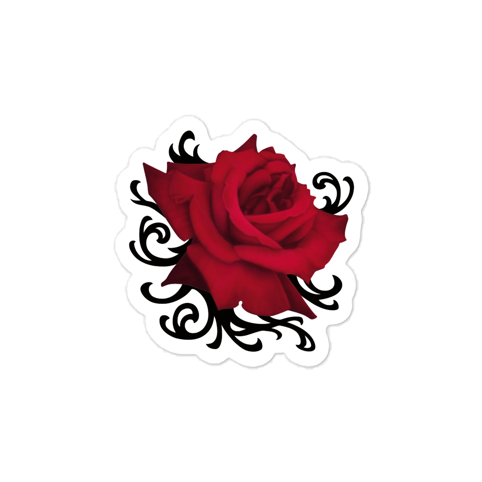 Gothic Dark Red Rose Vinyl Decal – Krita Airbrush Art Kiss-Cut Sticker product image (1)