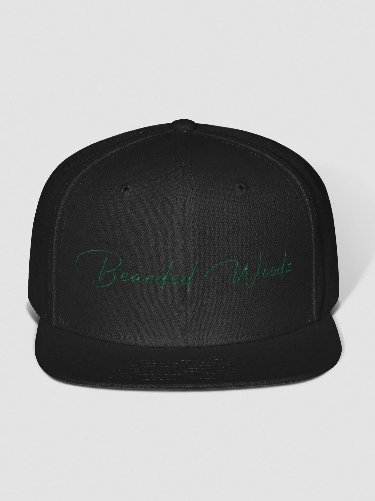 Bearded Woodz Signature Snapback Cap (Green Embroidery) product image (1)