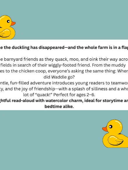 Where Did Waddle Go?: A Fun Hide-and-Seek Duck Adventure for Toddlers and Preschoolers (The Little Animal Adventures) product image (2)