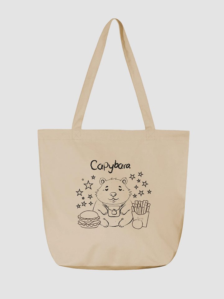 Capybara's Lunch Break Organic Canvas Tote: product image (2)