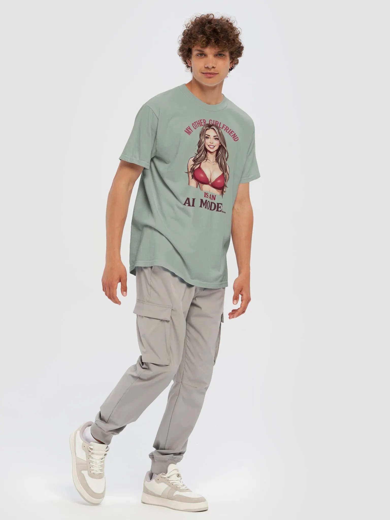 AI Model Girlfriend Vibes Comfort Cotton Tee product image (92)
