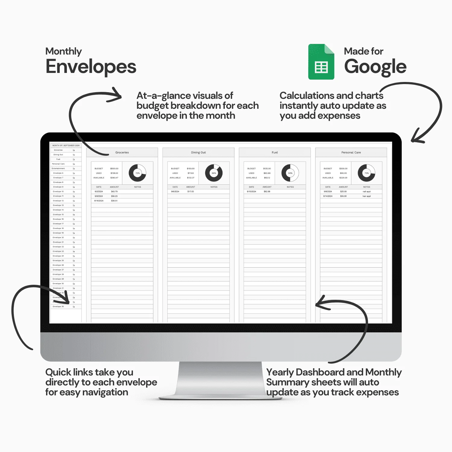 Digital Cash Envelope Budget Spreadsheet System product image (2)