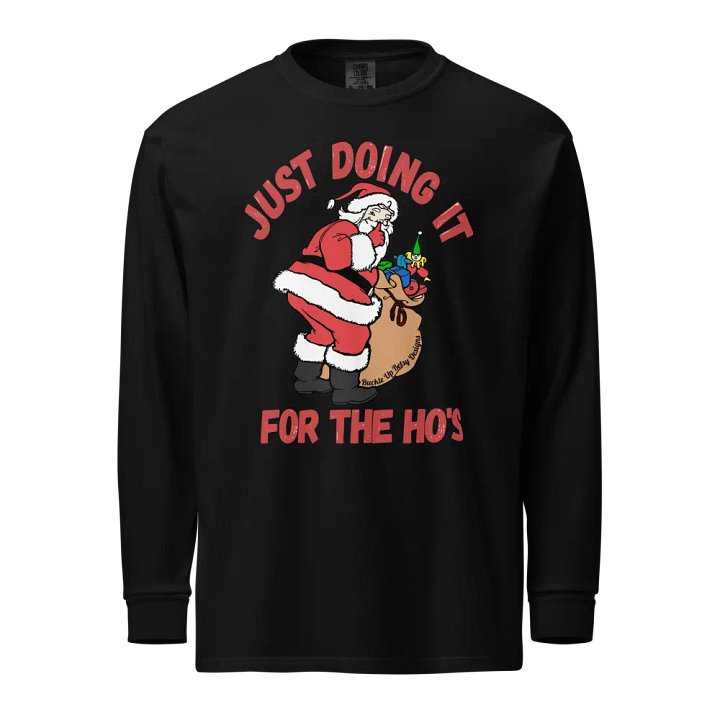 Holiday - Santa Just Doing It For the Ho's- Long-sleeve Comfort Colors product image (2)
