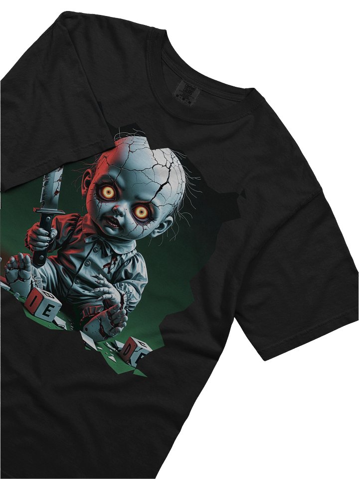 Creepy Doll Knife Tee – Happy Hallowicked Edition product image (2)
