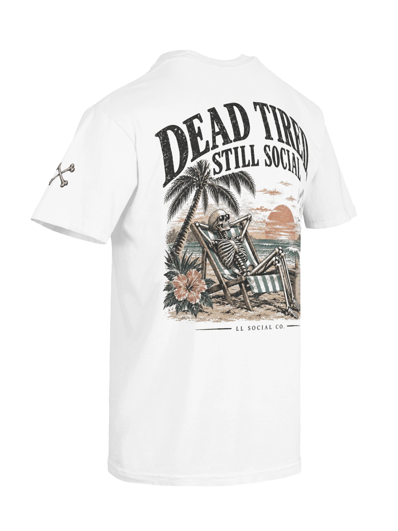 Dead Tired, Still Social Comfort Colors Tee — Coastal Skellie Edit product image (8)