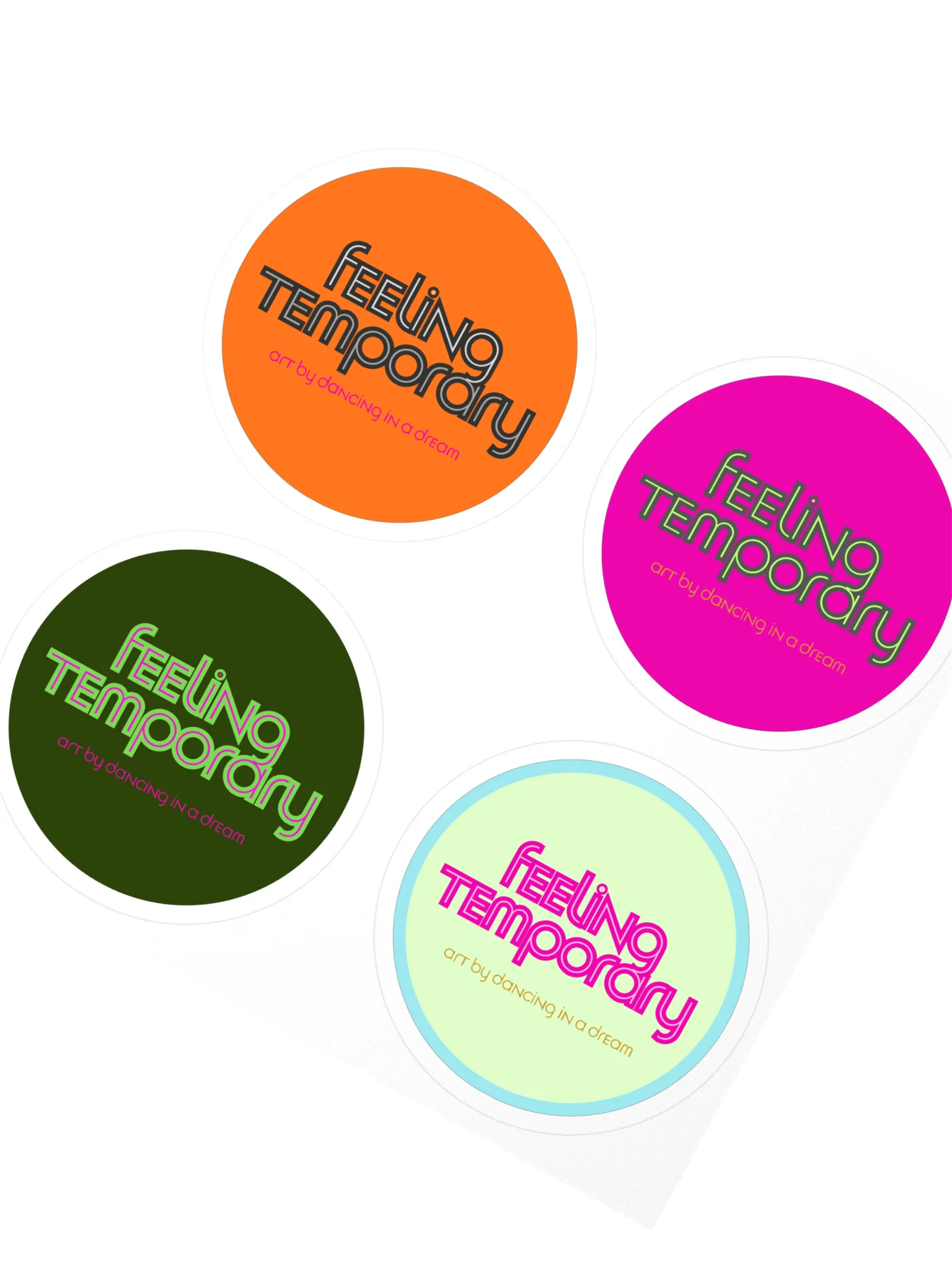 'feeling temporary' stickers | 4 pk product image (2)