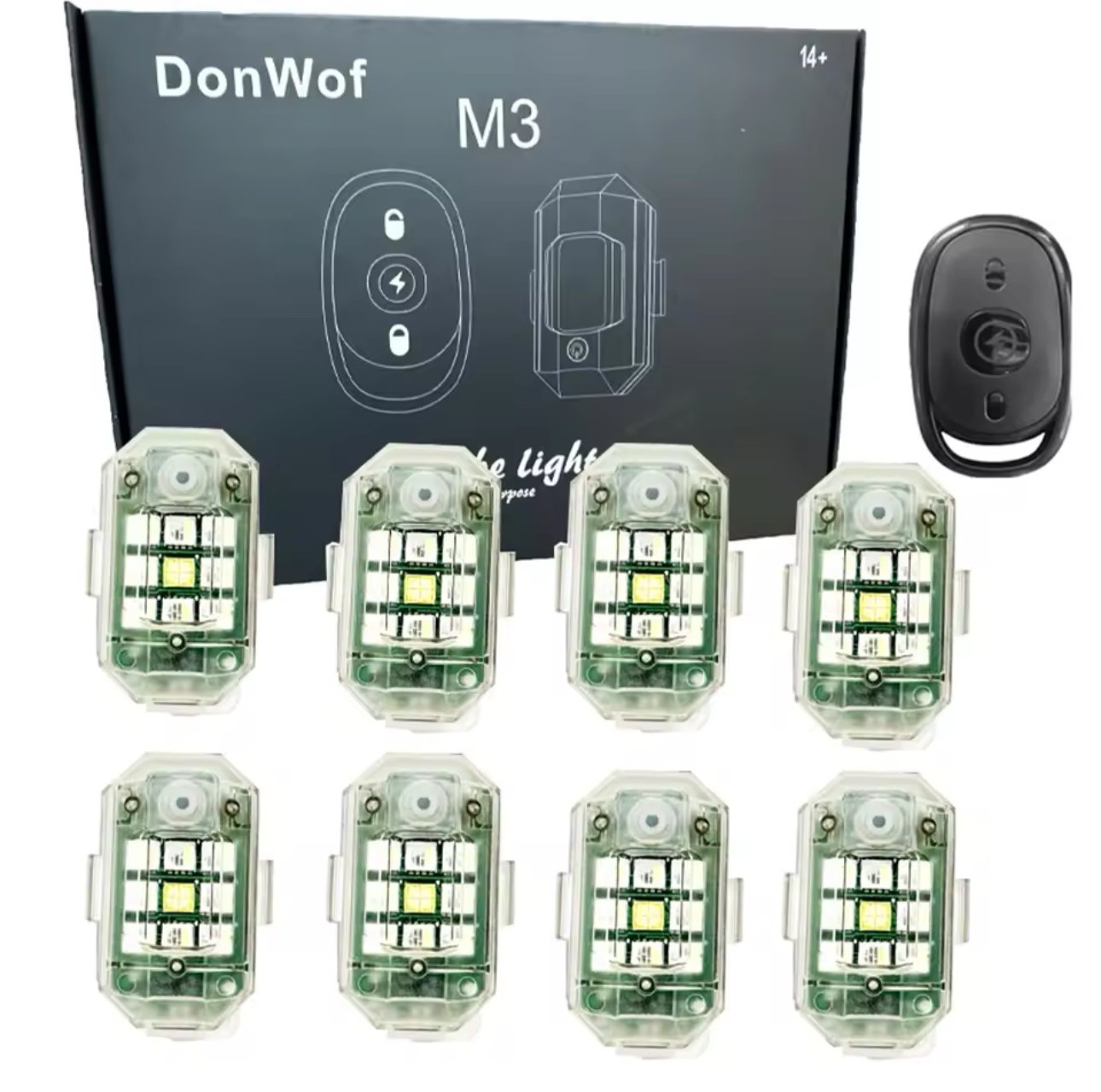 Wireless Strobe Light moto Motorcycle car Flash Led Anti-collision Warning Lamp Waterproof Wireless Remote C product image (3)