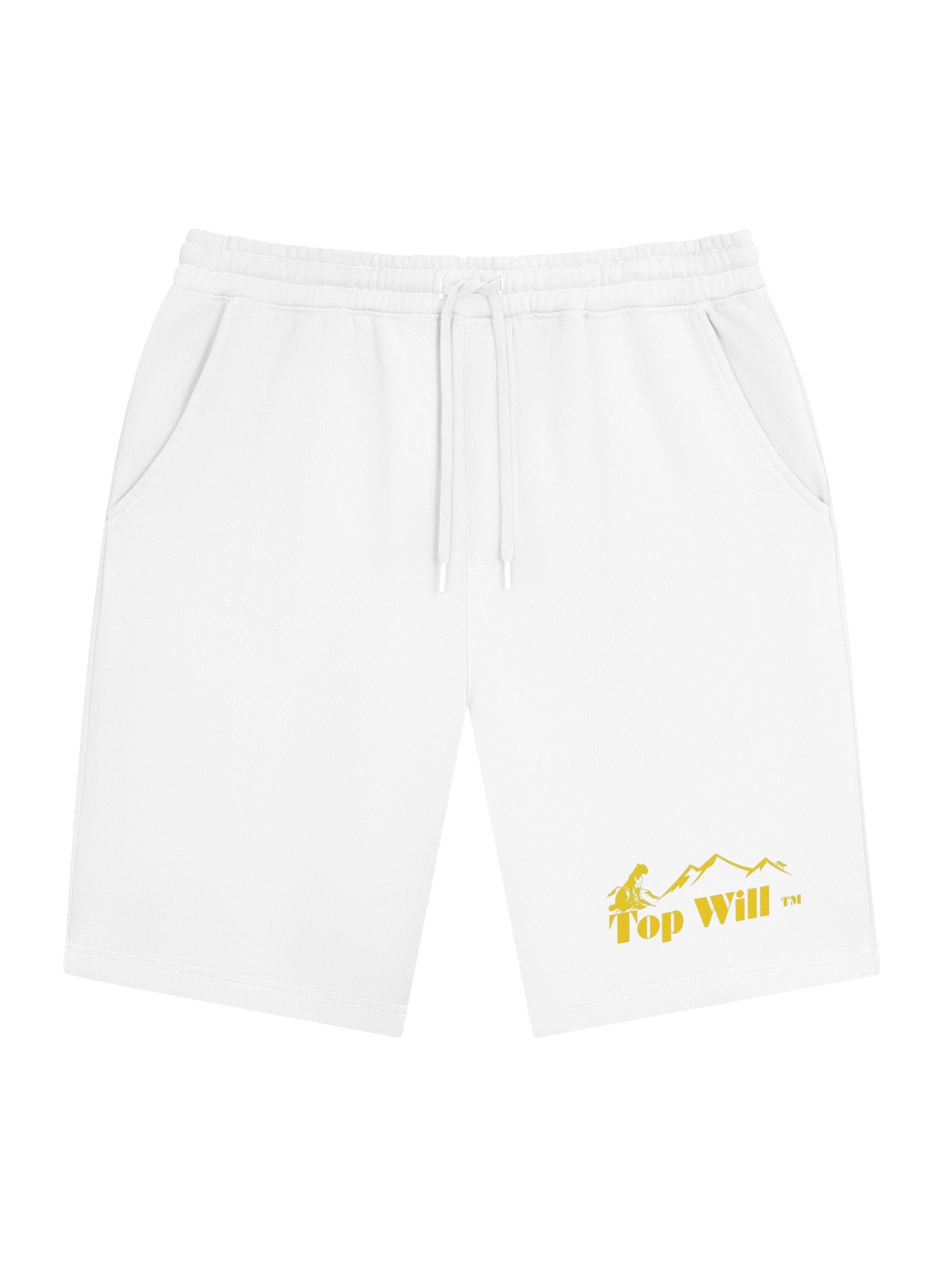 Top Will ™ White and Yellow No Rise Fleece Shorts product image (1)