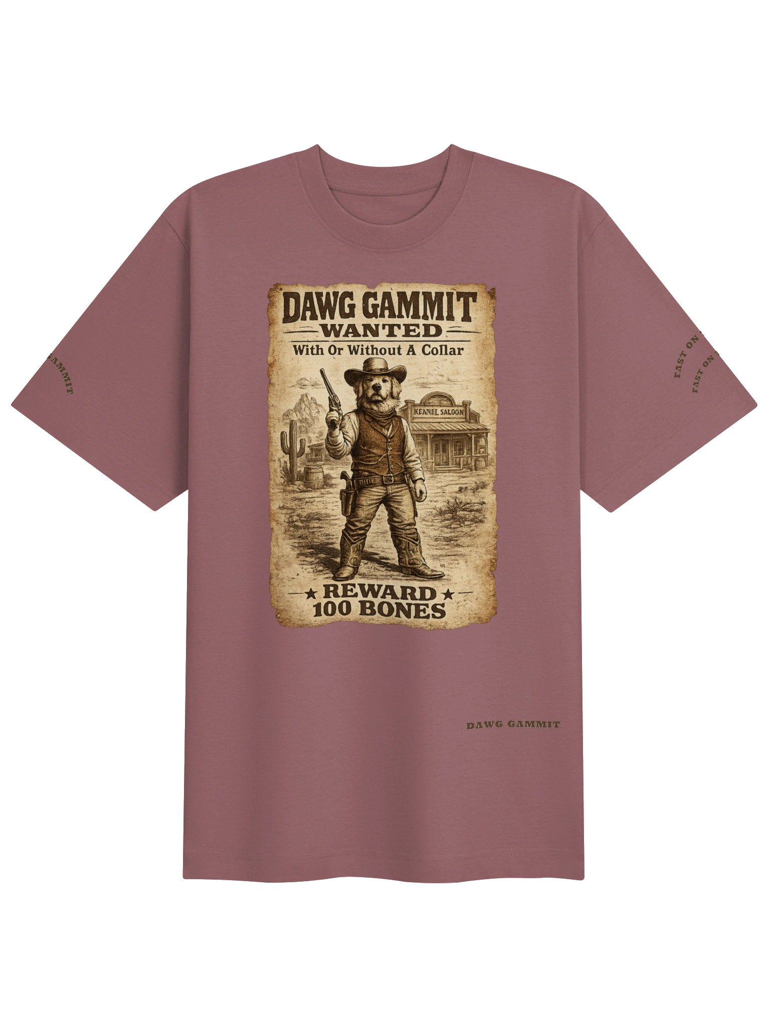 WANTED DAWG GAMMIT™ WANTED Golden Retriever Poster Heavy T-shirt product image (1)