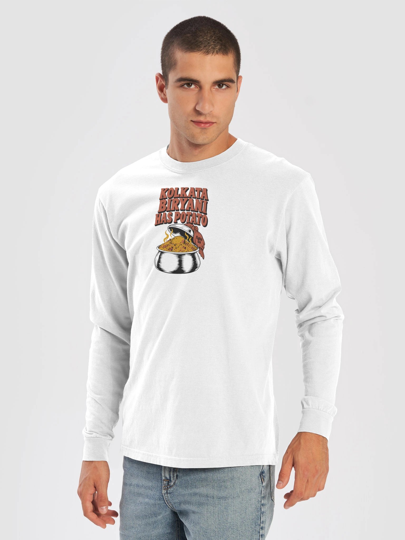 Kolkata Biryani Has Potato (Long Sleeve, Front) product image (5)