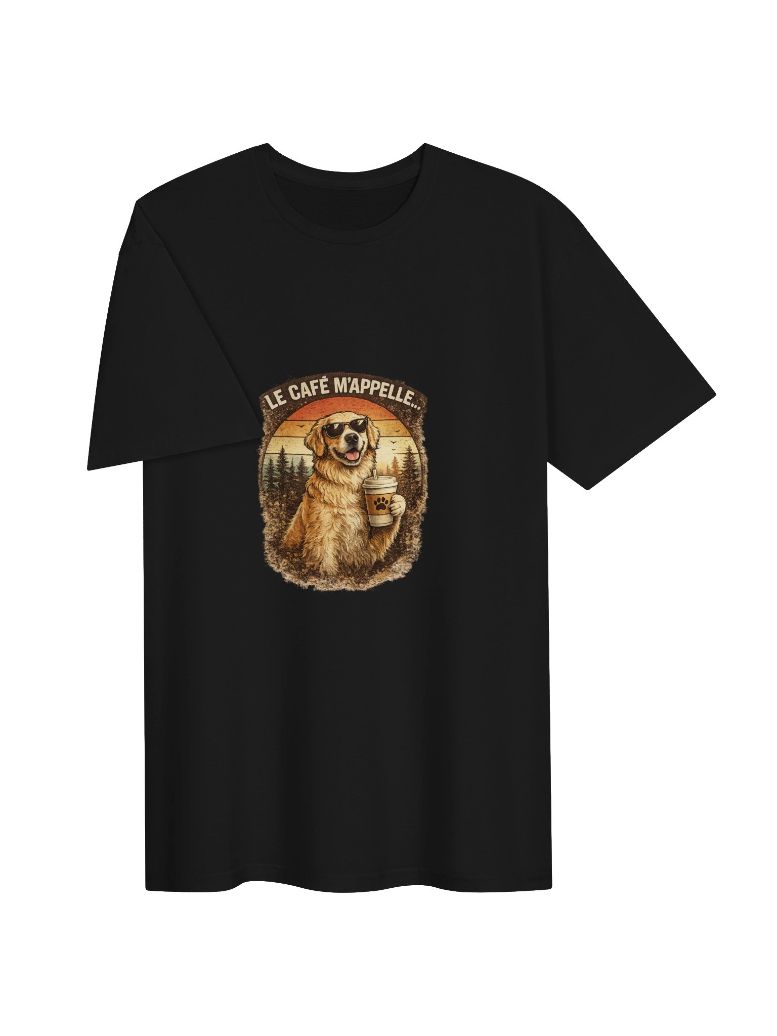 Le Café M’Appelle Retro Dog Coffee Tee product image (3)