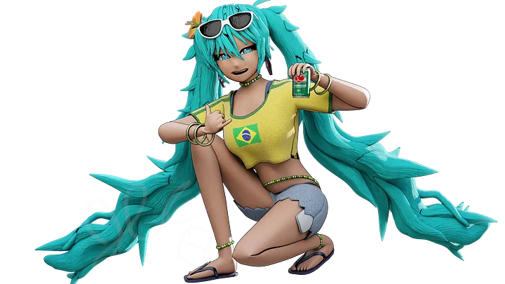 Brazillian Miku 3D model - fully rigged - V0.0 (Blender) product image (1)