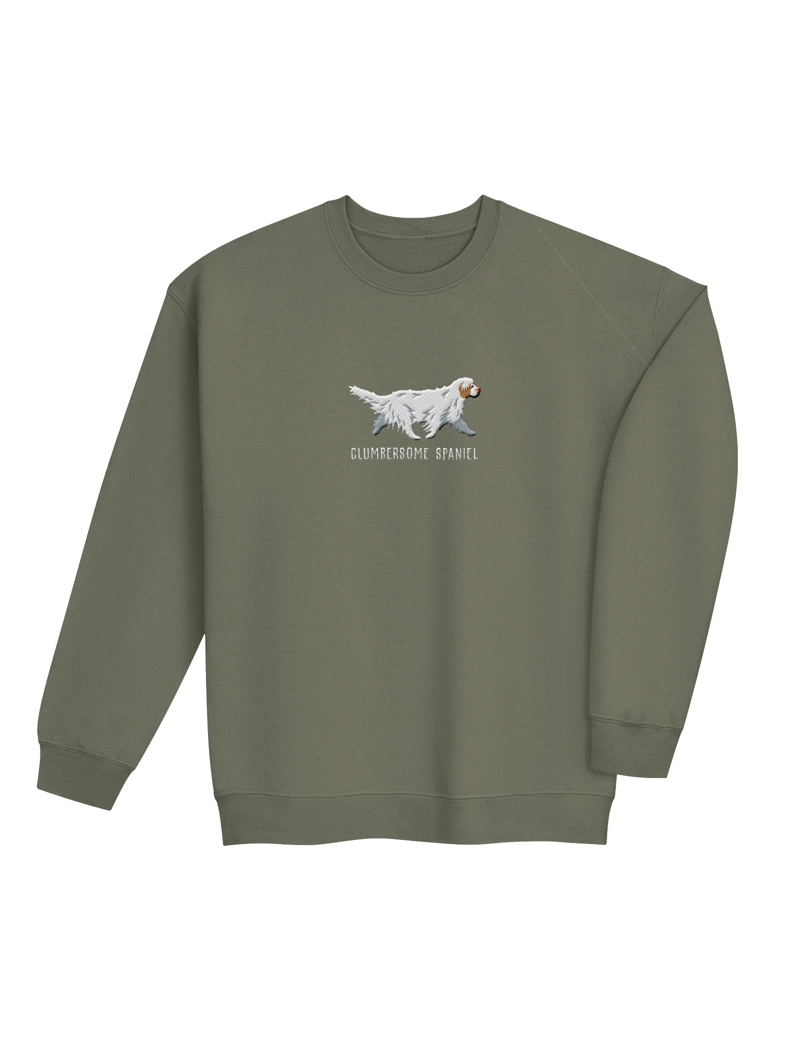 Clumbersome Spaniel Sweatshirt (Embroidered) of a Clumber Spaniel(Tan & White) product image (7)