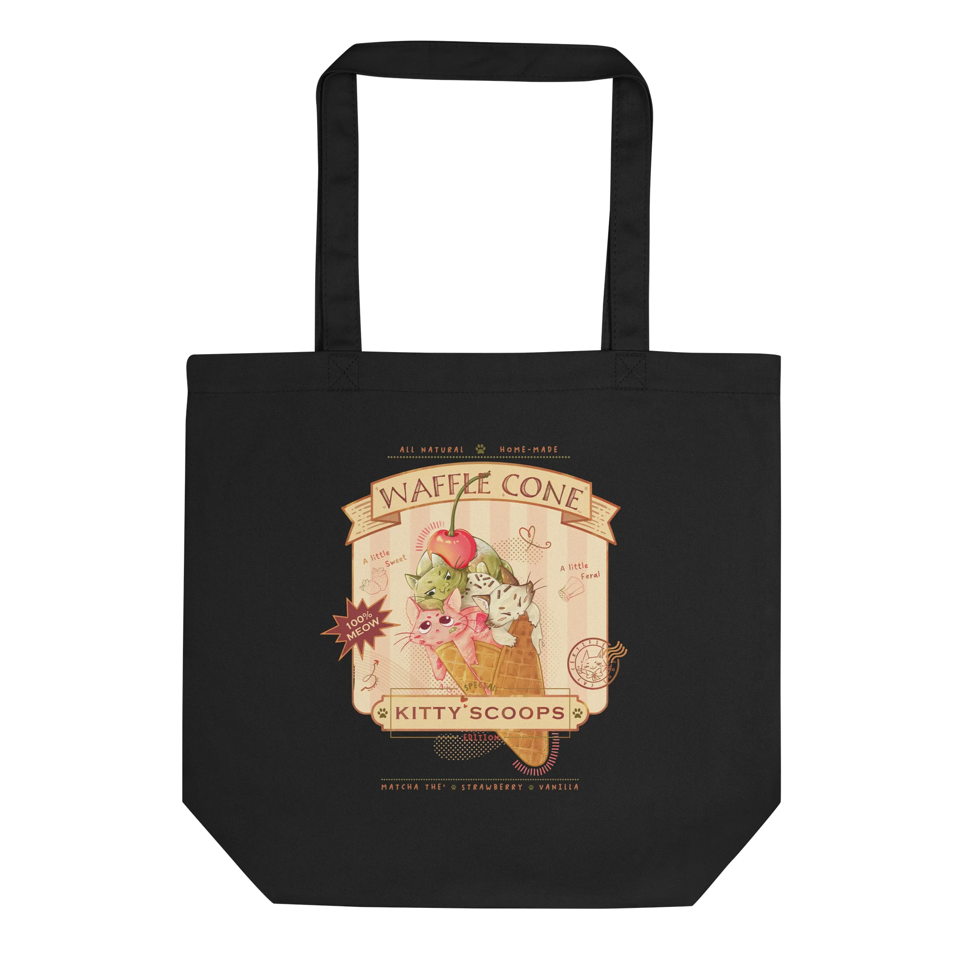Kitty Scoops Waffle Cone - organic tote bag product image (1)