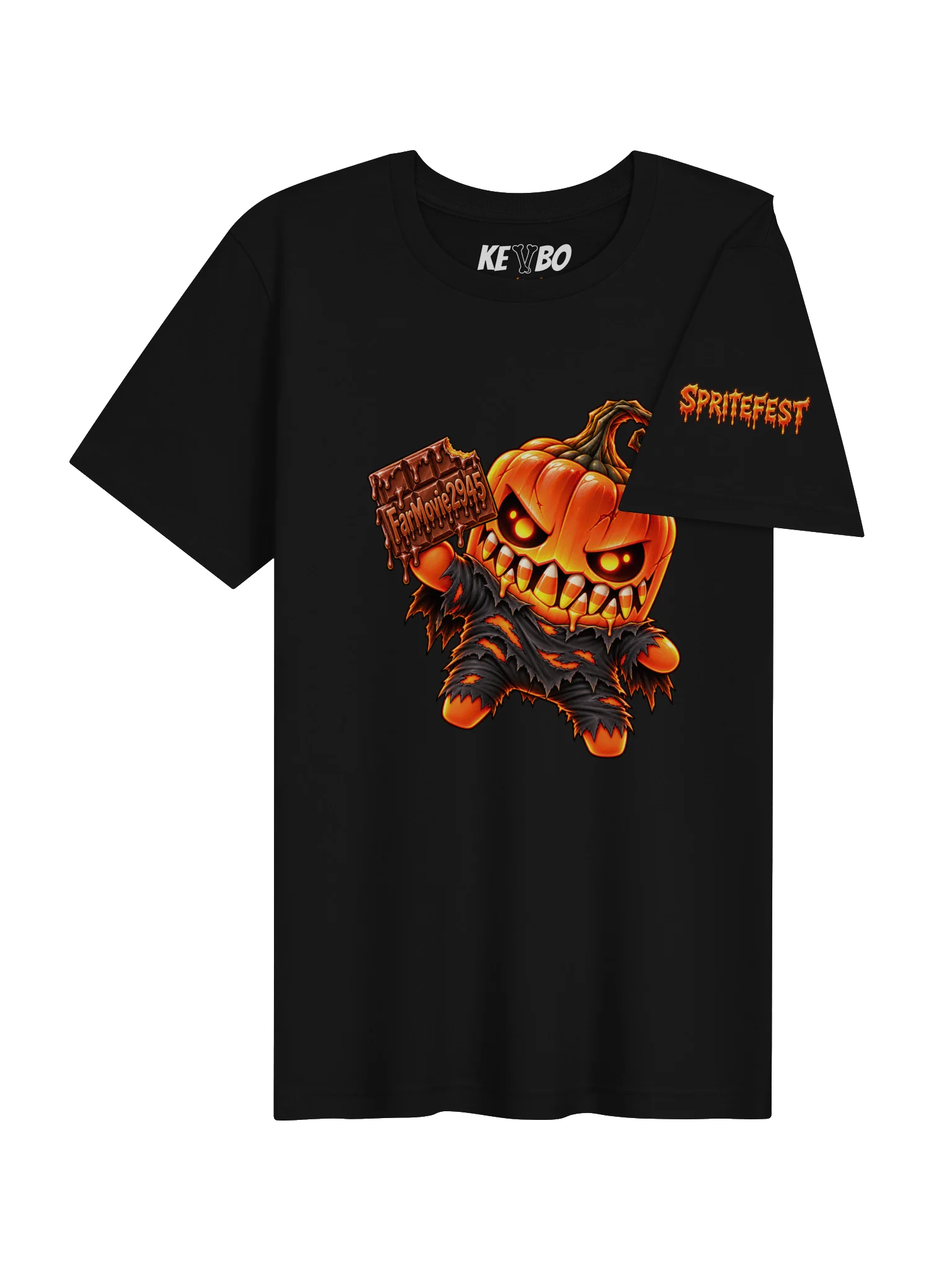 SPRITEFEST "Jack-o-Lantern Sprite" ADULT Black T-Shirt product image (4)