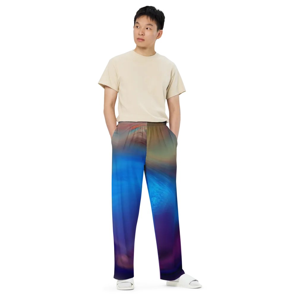 Rainbow Colorful Pattern Unisex Wide Leg Pants | Colorful Pants product image (7)