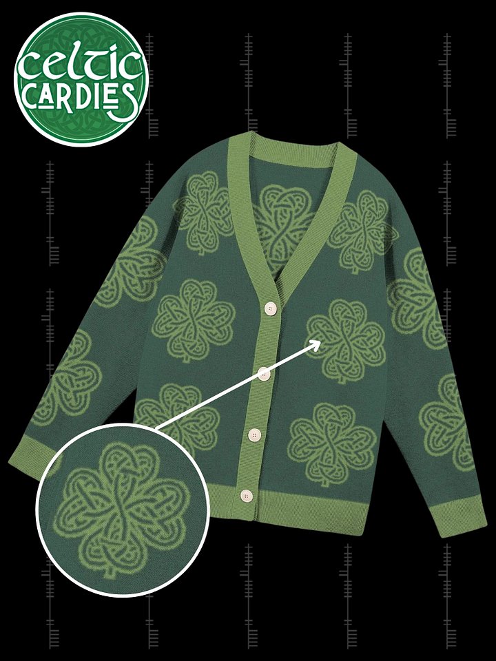 Celtic Knot Knit Clover Cardigan 🍀 product image (1)