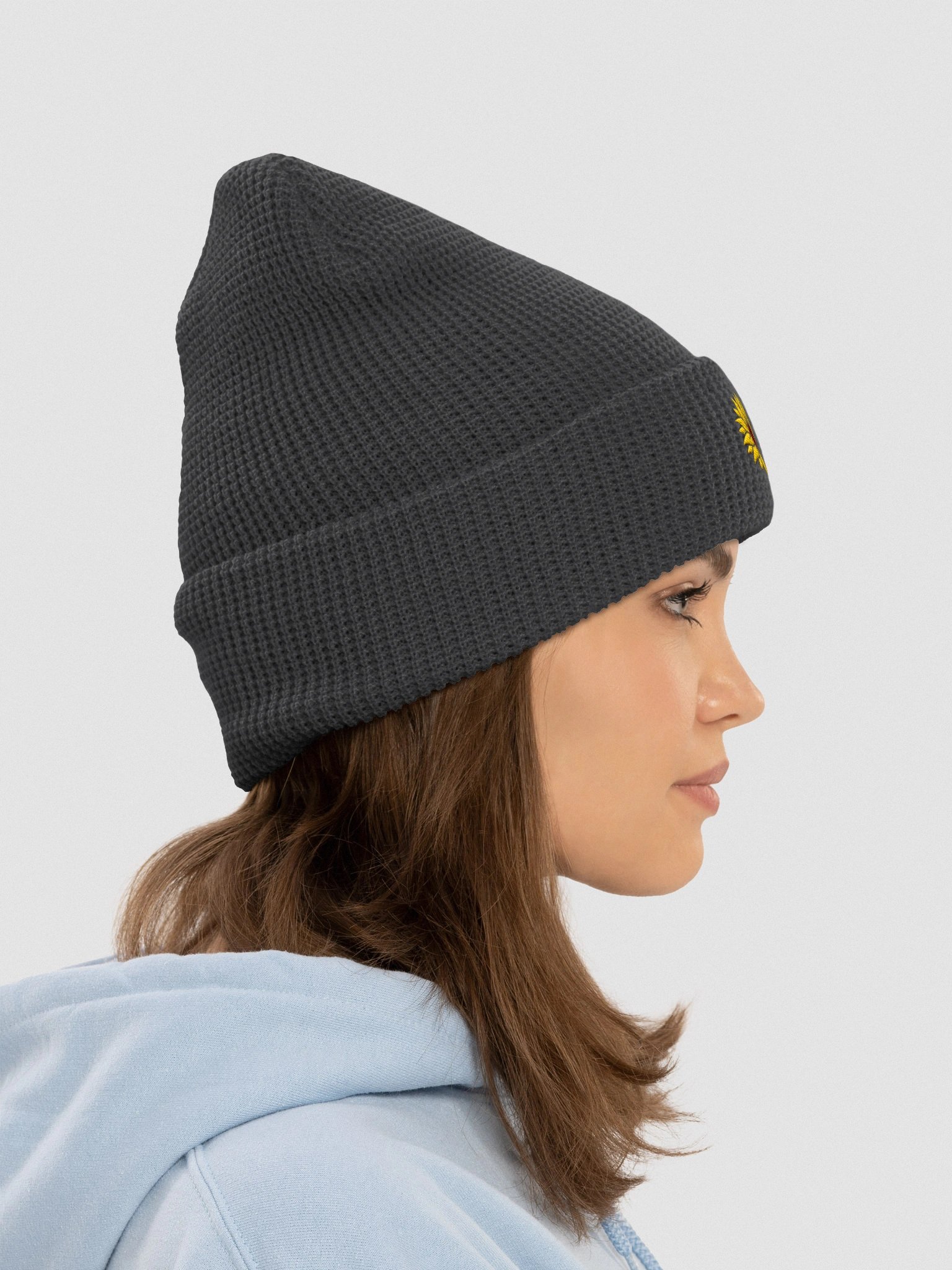 Waffle Knit Sunflower Beanie product image (38)