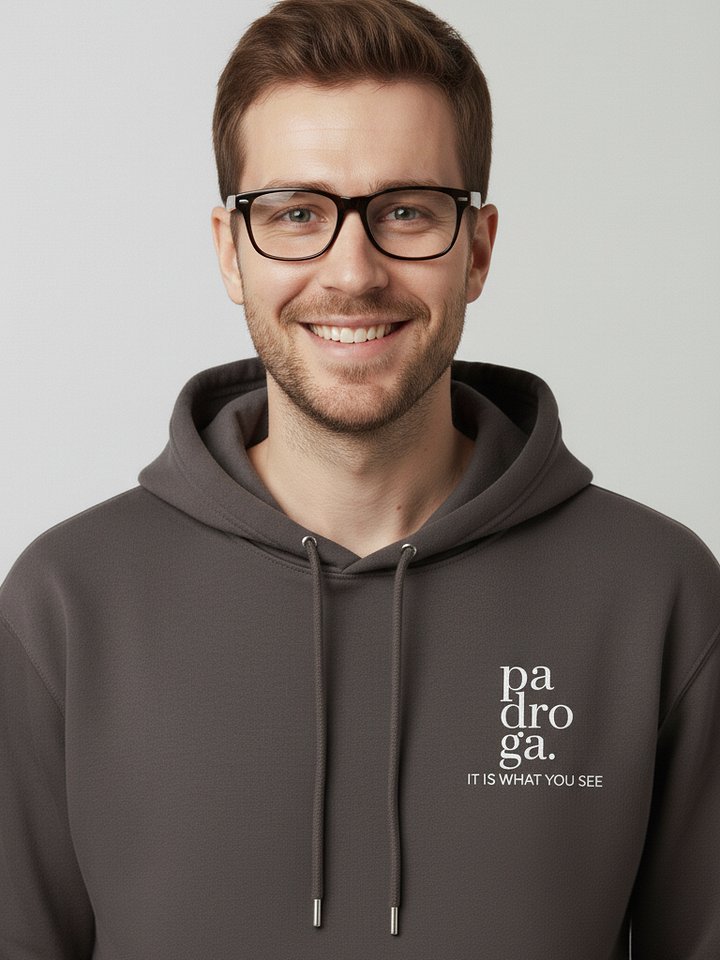 padroga. vintage black hoodie vertical logo product image (2)