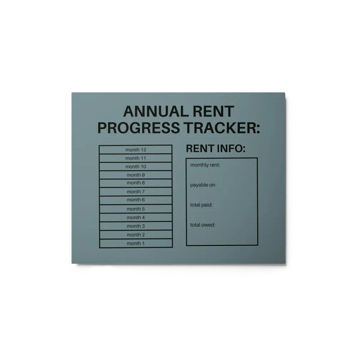 ANNUAL RENT TRACKER (black design 9) product image (1)